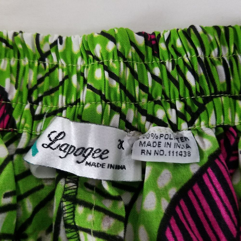 Lapogee Shorts Womens 2X Green High Rise Abstract Floral Back Waist Stretch - Picture 7 of 10